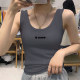 Anti-exposure gray suspender vest for women wearing wide shoulder straps for summer spring and autumn short-sleeved inner bottom shirt to make them look slim top