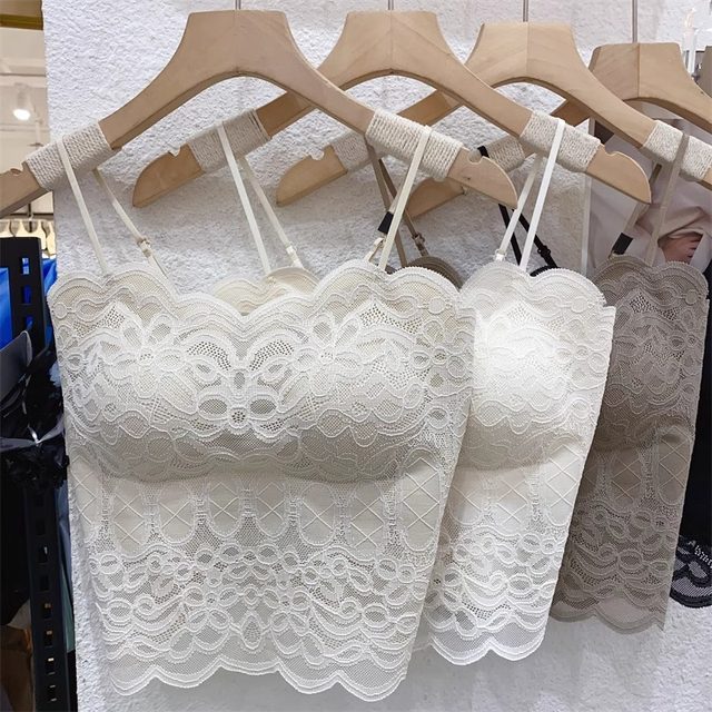
Maple Zhixin 619 lace suspender vest strapless lace ringless chest pad beautiful back sexy women's spring and summer top