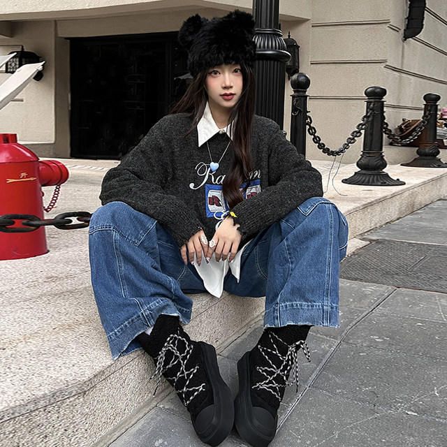 GONGJI thick-soled snow boots for women winter outer wear plus velvet thickened warm cotton shoes strap boots anti-slip fur boots
