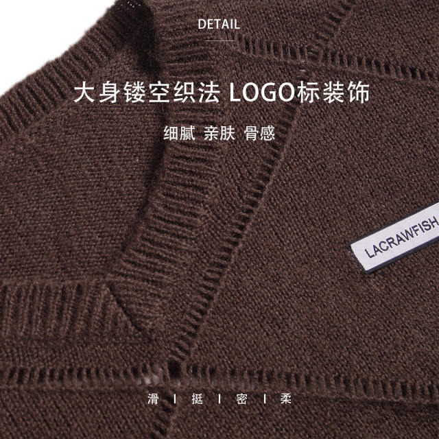 La Crawfish Korean Mahai Mao Ling -shaped hollow knit sweaters hot girl cut off waist sweater female winter