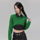 La Crawfish Korean Mahai Mao Ling -shaped hollow knit sweaters hot girl cut off waist sweater female winter