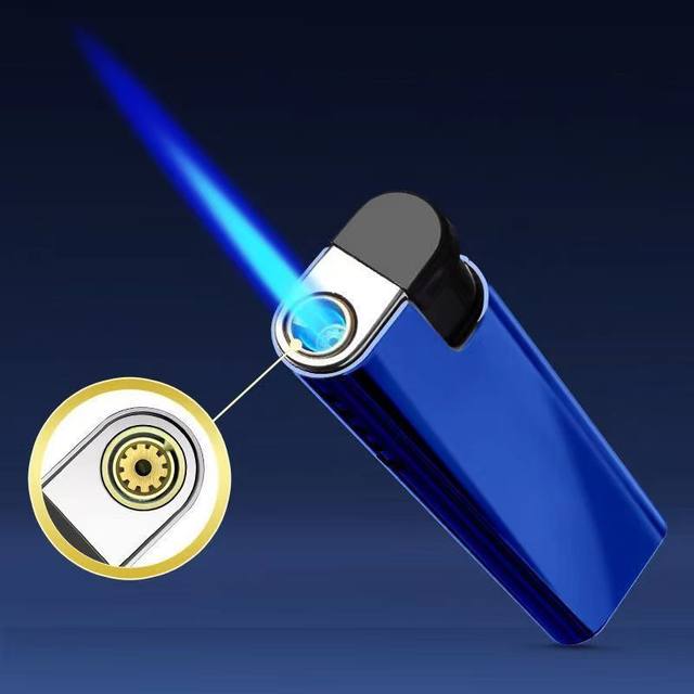 Grab 50 pieces of metal windproof lighters, durable blue flame direct injection, inflatable, factory direct sales, home wholesale ignition