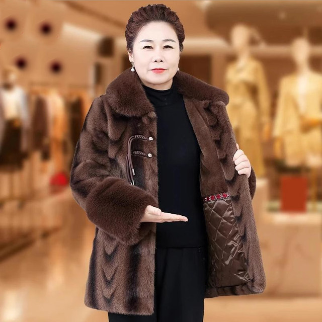 Ge Qianwei Middle -aged and Elderly Women's Moms Moms Ploves Thicked Warm Holding Jacket Grandma Cotton Coat Mid -length coat cotton jacket

