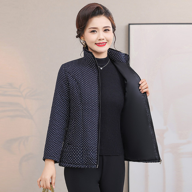 Middle-aged and elderly mothers' lightweight cotton-padded jackets, stain-resistant cotton-padded clothes for women, new elderly cotton-padded jackets, lightweight cotton-padded clothes for outer wear quality