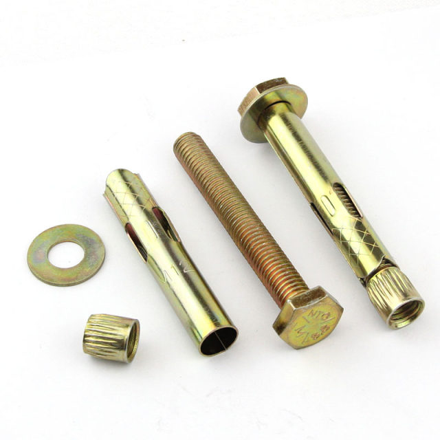 National standard expansion screw galvanized outer hexagonal inner M6M8M10 floor expansion pull-in force built-in expansion tube
