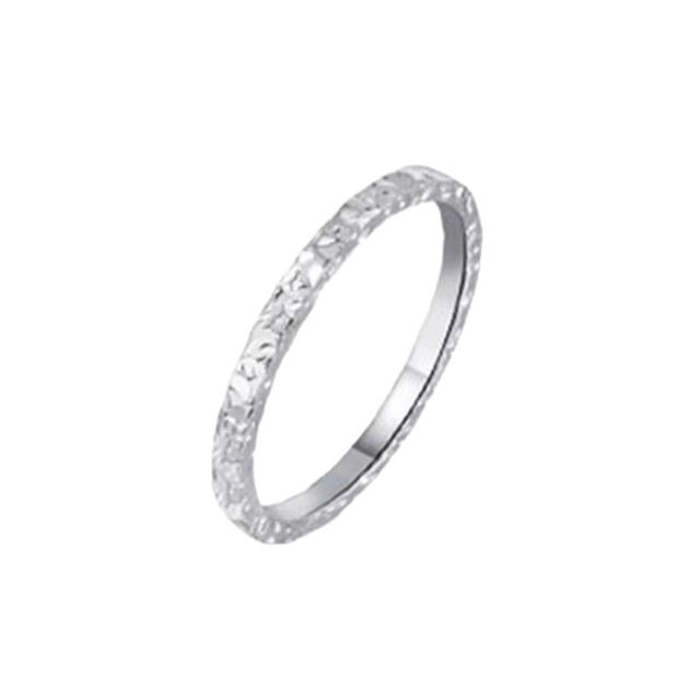 S999 pure silver three-sided crushed ice closed ring for women sterling silver light luxury crushed ice couple ring tail ring with engraving