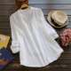 European and American women's clothing cross-border new products 2021 wish Amazon eaby best selling solid color loose stand collar cotton linen shirt
