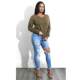 PT8310 spring European and American jeans for women Amazon spot ripped fashion tight denim pants new style
