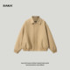 XAKA American retro style spring lapel couple jacket versatile short wide version high-end bomber jacket men