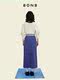 8ON8 2023 spring dress spliced ​​high waist retro navy pure cotton herringbone long skirt skirt