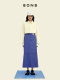 8ON8 2023 spring dress spliced ​​high waist retro navy pure cotton herringbone long skirt skirt