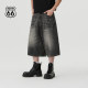 
Route66/66 Summer Crack Denim Shorts Men's American Retro Cropped Pants Summer Wide Legs