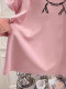 Harajuku Wind Belief Cartoon Student Mid -length Half -Half -Half -Half Top Girls Summer INS Ring Niche Pink Bottom Shirt
