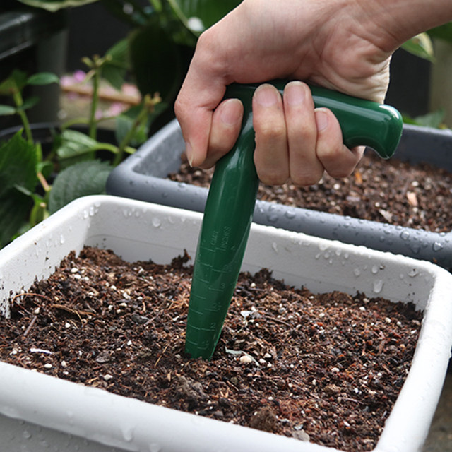 Home gardening hole digger hole punch seeder with scale for sowing and fertilizing cutting seedling nursery tools