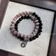 {Mo Yan} New Chinese style natural obsidian cat's eye transport beads energy beaded double circle bracelet