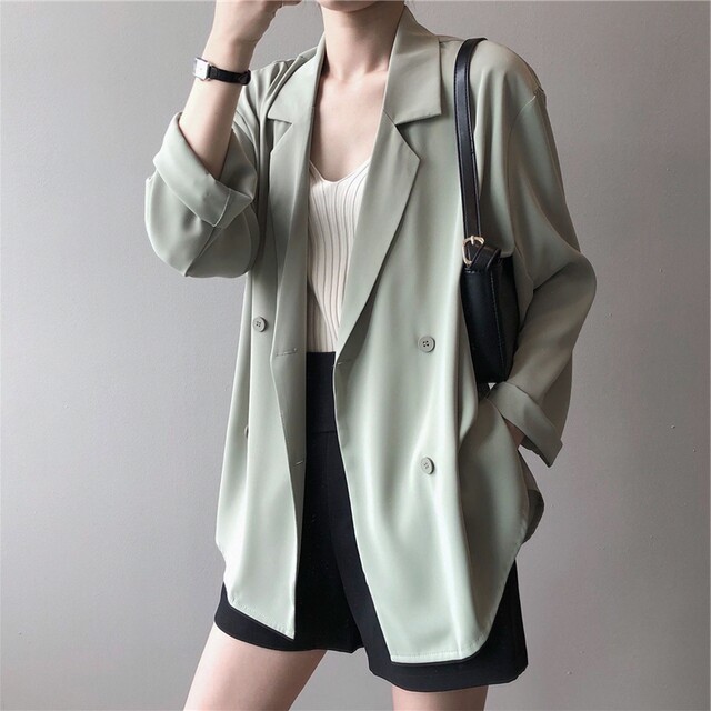 Loose drooping women's British style small suit niche thin Korean style ...