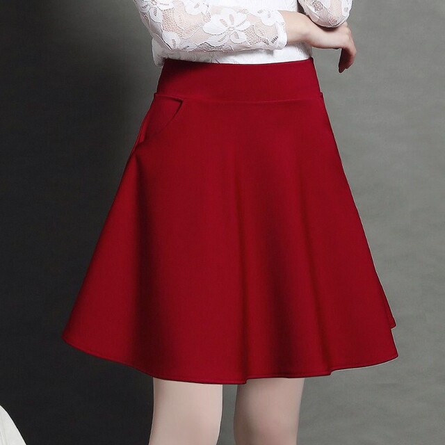 Large size summer A-line skirt for women's short skirt for high waist mid-length pockets 2025 square dance spring new style to make you look slim

