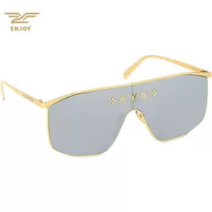 Louis Vuitton Z1968U LV Rise Metal Pilot Sunglasses , Gold, One Size