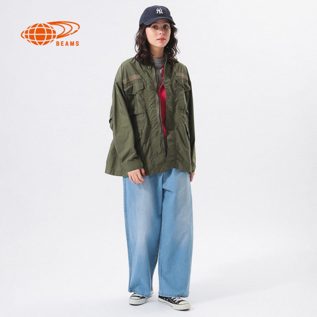 BEAMSBOY women's collarless work jacket 2025 spring new fashionable casual solid color jacket 180331X