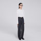 DEMMOV lemon white long-sleeved T-shirt for women in women's autumn new letter logo round neck cotton base inner