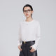 DEMMOV lemon white long-sleeved T-shirt for women in women's autumn new letter logo round neck cotton base inner