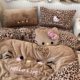 Cute ins black leather KT cat towel embroidered milk velvet four-piece winter thickened coral velvet three-piece fitted sheet set