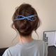Retro denim bow twisted clip female high-end 2025 new style one-line clip back head hair clip hair accessories