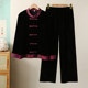 Mom Spring Velvet Suit Middle-aged and Elderly Women's New Chinese Style Patch Top Spring and Autumn Clothes Grandma Tang Fashion