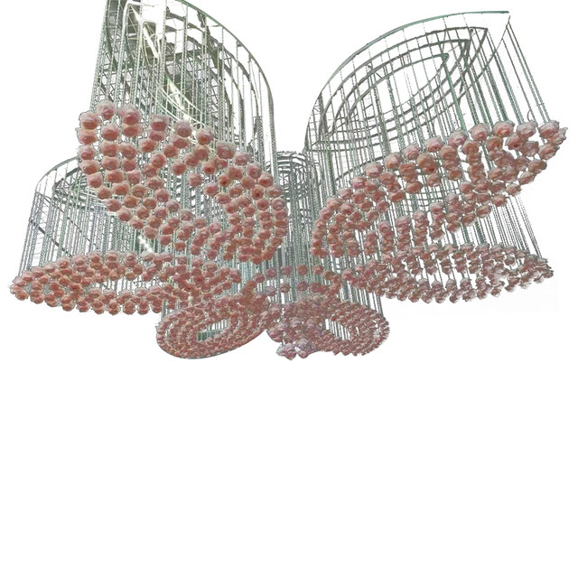 Wedding props crystal bead curtain rose decoration stage layout pendant hotel wedding hall acrylic ceiling pendant