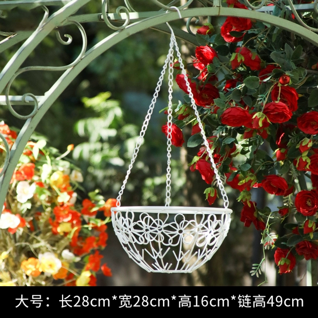 
Wall-mounted flower stand hanging basket flower pot balcony outdoor hook hanging flower potted flower basket hanging flower stand courtyard hanging large flowers