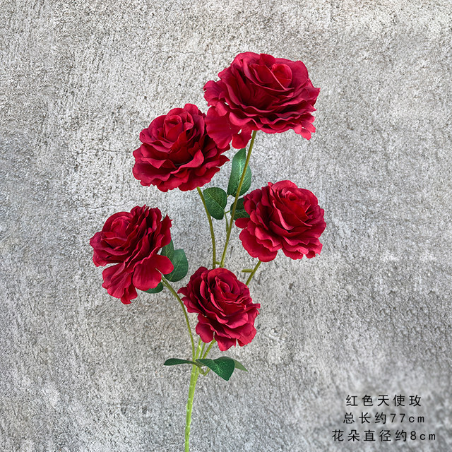 
Wedding simulation flower 5-head angel rose wedding hall road leading flower arrangement flower arrangement home decoration fake flower silk flower ornaments