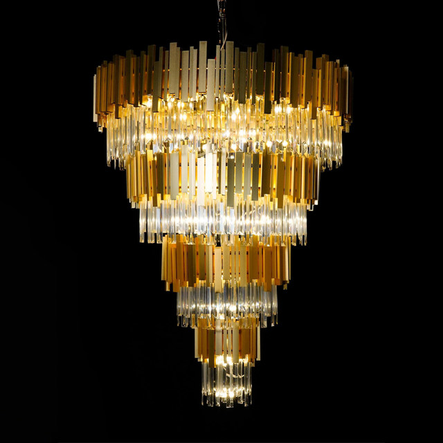 
Wedding props simple Nordic ceiling wedding hall chandelier electroplated iron road guide indoor lighting stage decorative lights