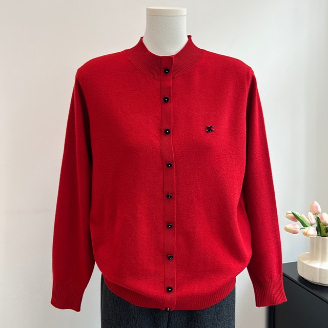 Western-style mom autumn and winter half-turtle collar knitted tops middle-aged women's bottoming shirts middle-aged and elderly fashion sweaters