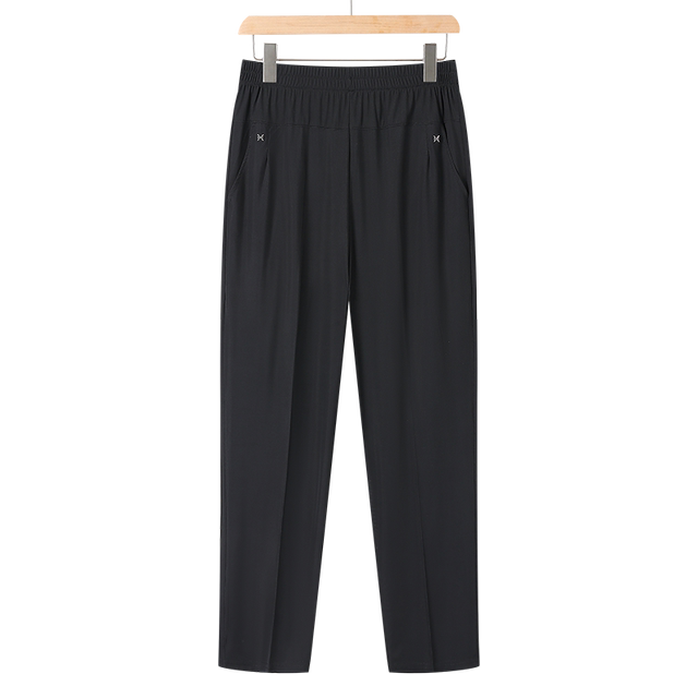 Mom pants 2025 new spring and summer elastic waist casual pants middle-aged and elderly women's summer loose thin straight trousers