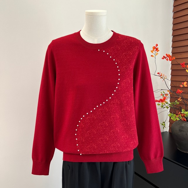 Mom's Autumn Clothing 2025 New Style Knitted Sweaters Western Style Bottoming Tops Middle-aged and Elderly Women's Granny Style Spring and Autumn Sweaters