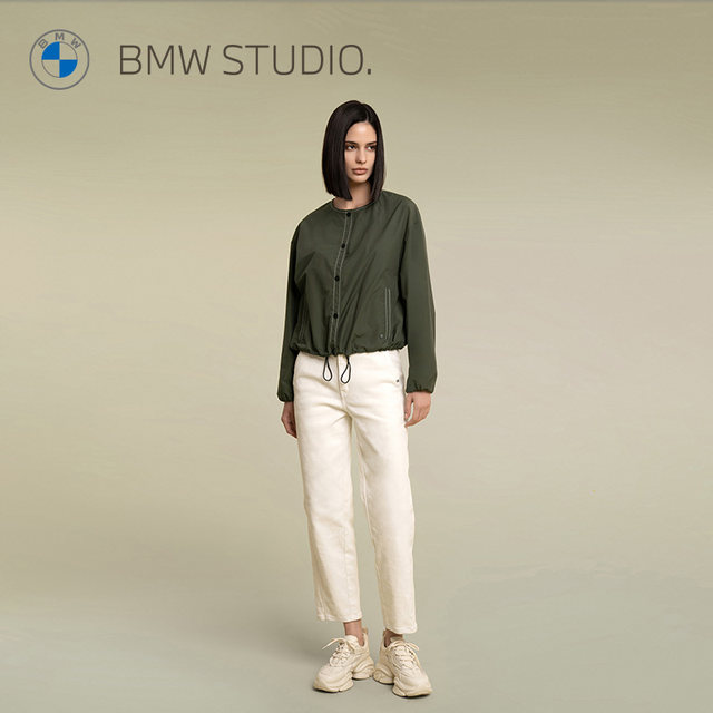 BMW STUDIO BMW Women's Clothing, Fall and Winter Fashion Simple and Versatile Women's Woven Long Sleeve Jacket