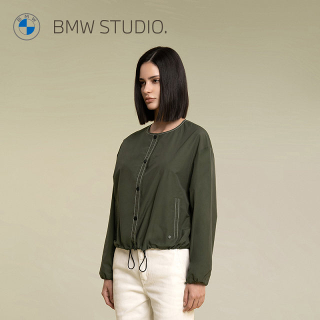 BMW STUDIO BMW Women's Clothing, Fall and Winter Fashion Simple and Versatile Women's Woven Long Sleeve Jacket