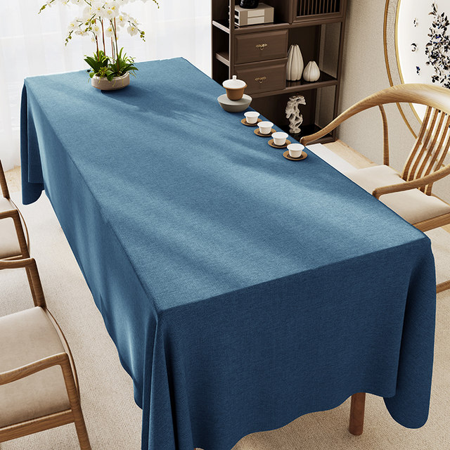 Chinese tablecloth cotton linen light luxury high-end tea table special tea tablecloth calligraphy Zen table flag ancient style dining table cloth