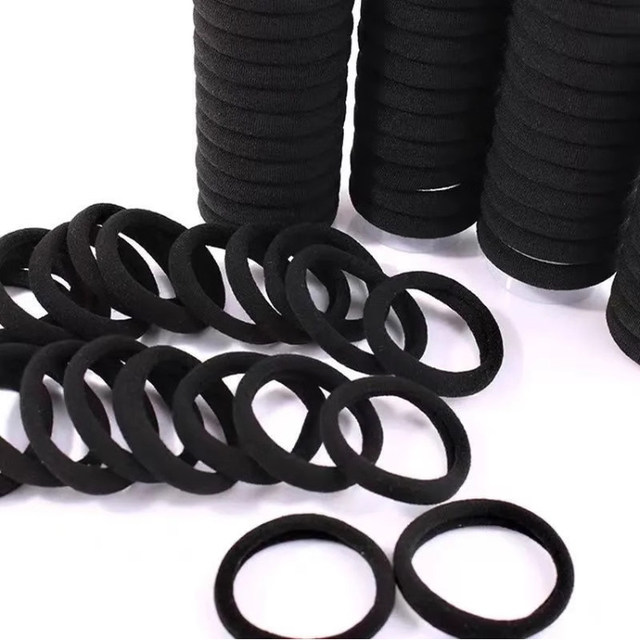 Korean style simple temperament black ponytail hair tie for women with high elasticity and durable hair rope holster rubber band for tying hair