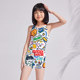 Zhouke children's swimsuit girls one-piece flat angle professional training 2025 new medium and large girls racing fast dry swimsuit