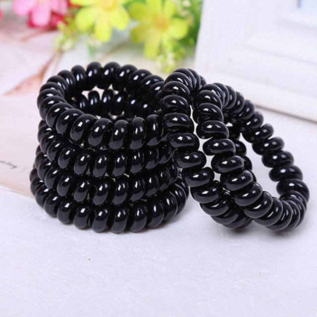 
Large phone line hair loop black thick head rope women tied hair high ponytail rubber band high elastic hair rope leather case