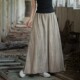 Ramie retro tie-dye skirt for women original innovative cotton and linen texture skirt for slim big hem skirt Zen long skirt