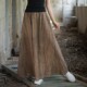 Ramie retro tie-dye skirt for women original innovative cotton and linen texture skirt for slim big hem skirt Zen long skirt