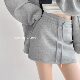 American college sports style gray hip-covered short skirt for women 2025 new summer high-waisted lace-up A-line skirt trendy