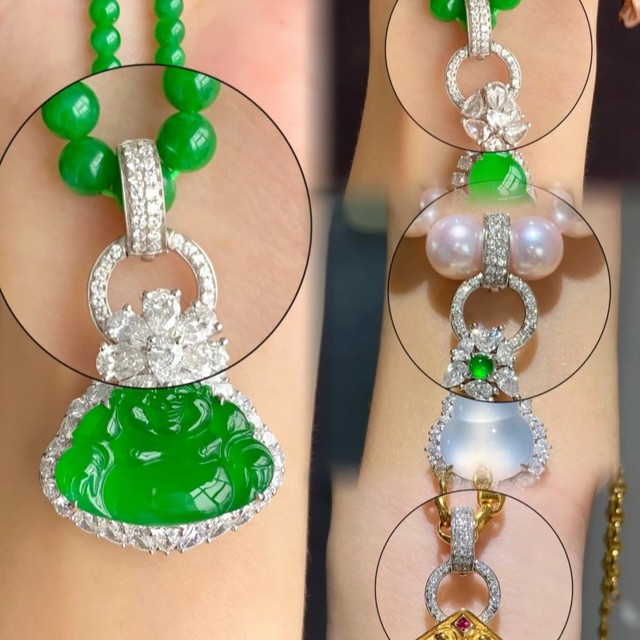 Necklace buckle connection buckle DIY jewelry handmade double ring buckle jade pearl necklace pendant buckle buckle joint accessories