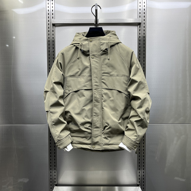 Cotton Clothing Men's Autumn and Winter Workwear Two Cotton Hooded Jacket 2025 Spring and Autumn Jacket Trendy Brand Casual Loose Surgery Cotton Clothing
