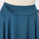 Mulberry silk georgette deep sea blue natural waist ruffle loose large size large double layer silk skirt