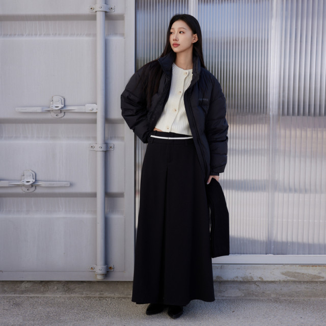 AIRIQI winter new texture commuting and slim casual high waist A-line midi skirt skirt AY34BQ505