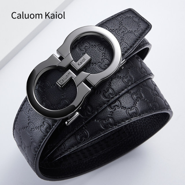 Caluom Kaiol men's authentic belt genuine leather 2023 new young people's belt automatic buckle business fashion