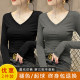 Modal V-neck Black Base Shirt for Women Spring and Autumn Wear Slim Long Sleeve Mask T-shirt with Low-collar Top